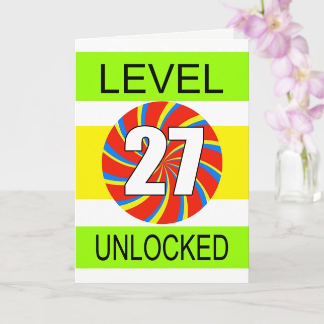 27th Birthday Computer Gamer Card (Orchid)