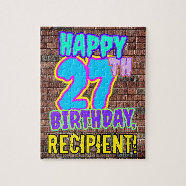 27th Birthday ~ Fun, Urban Graffiti Inspired Look Jigsaw Puzzle (Vertical)