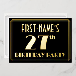27th Birthday Party: Art Deco Look “27”, w/ Name