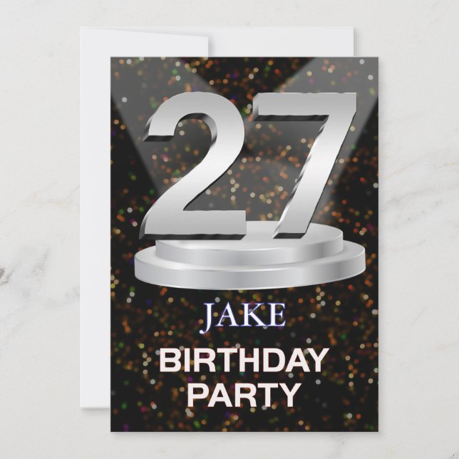 27th Birthday Party Invitation Add a Name (Front)