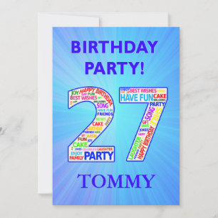 27th Birthday Party Invitation Add a Name