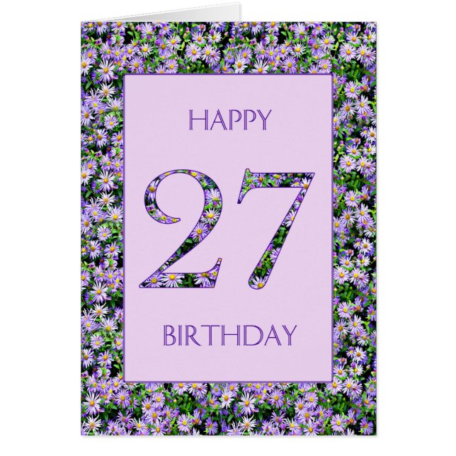 27th Birthday Purple Daisies (Front)