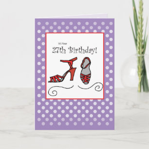 27th Birthday Red Shoes Card