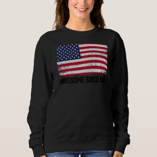27th Birthday Vintage Usa Flag Awesome Since 1995 Sweatshirt
