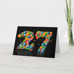 27th birthday with numbers formed from balls card