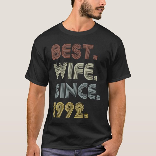 27th Wedding Anniversary  Best Wife Since 1992 T-Shirt (Front)