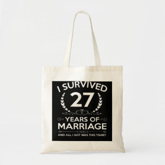 27th Wedding Anniversary Gifts Couples Husband Wif Tote Bag