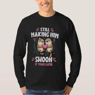 27th Wedding Anniversary Otter Couples Matching Se T-Shirt