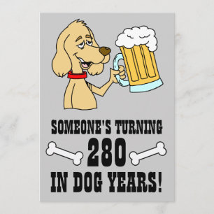 280 Dog Years 40th Birthday Party Invite