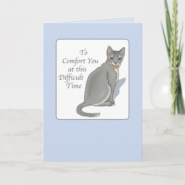 2846 Grey Cat Pet Sympathy Card (Front)