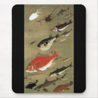 28. 群魚図, 若冲 Various Fishes, Jakuchū, Japan Art