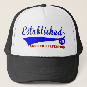 28 Birthday Aged To Perfection Trucker Hat