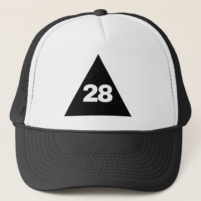 28 by Manifestation Wear™ Trucker Hat Cap  (Front)
