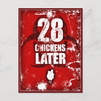 28 CHICKENS LATER POSTCARD