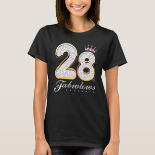 28 & Fabulous 28 Years Old 28th Birthday Diamond C T-Shirt