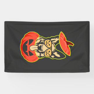 28 German Shepherd In Scary Pumpkin Shirt Funny Cu Banner
