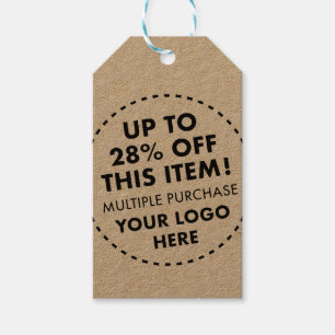 28% OFF Bulk Buy Discount Blue Stripe Twine Kraft Gift Tags