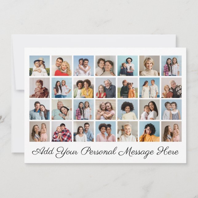 28 Photo Collage Add Your Own Greeting Invitation (Front)