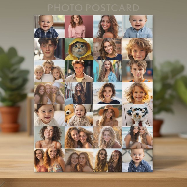28 Photo Collage All Over Postcard (Custom Photo Postcard with Lots of Pictures)