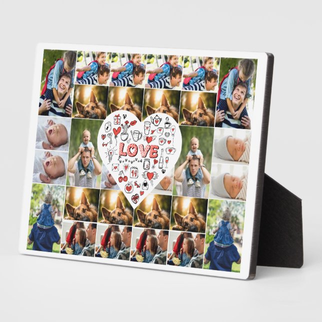 28 Photo Collage Frame with Love Hear Centerpiece (Side)