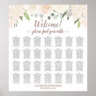 28 Table Champagne Blush Boho Floral Seating Chart