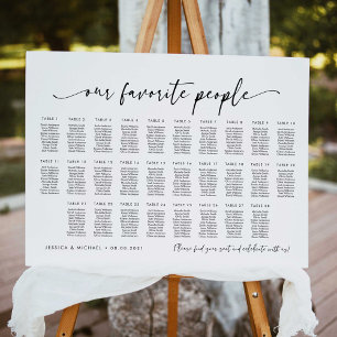 28 Tables Our Favourite People Seating Chart Plan