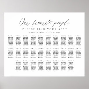 28 Tables Our Favourite People Seating Chart Plan