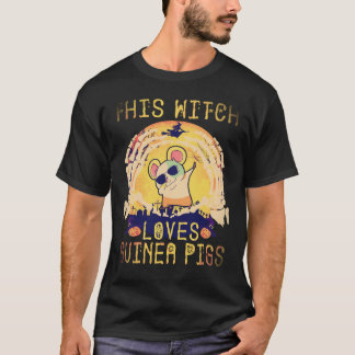 28 This Witch Loves Guinea Pigs Halloween T-Shirt