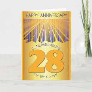28 Year 12 Step Recovery Anniversary Customized Card