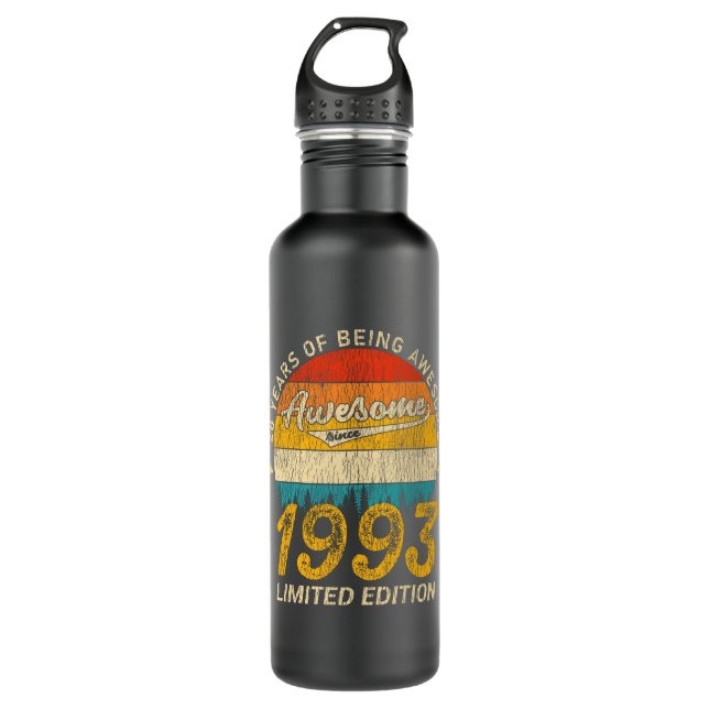 28 Year Old Bday 1993 Awesome Since 28th Birthday 710 Ml Water Bottle (Front)