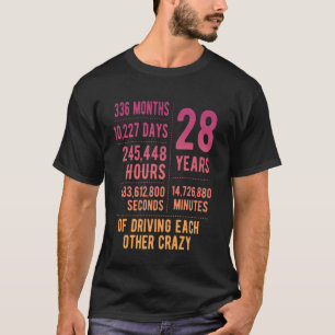 28 Years Married Funny 28th Wedding Anniversary T-Shirt