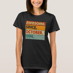 28 Years Old  28th Birthday Awesome Since October  T-Shirt