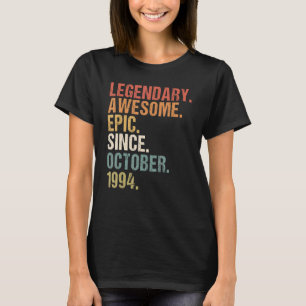 28 Years Old Funny Awesome Since October 1994 28th T-Shirt
