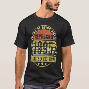 28 Years Old Vintage September 1995 28th Birthday T-Shirt