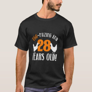 28th Birthday 28 Years Old Chicken Farmer Chicken T-Shirt