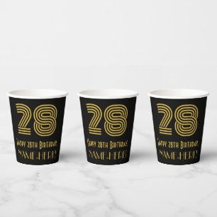 28th Birthday: Art Deco Inspired Look “28” & N Paper Cups