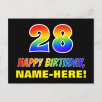 28th Birthday: Bold, Fun, Simple, Rainbow 28