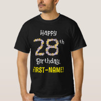 28th Birthday: Floral Flowers Number “28” + Name