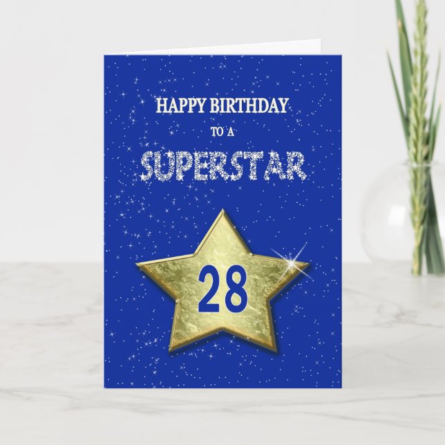 28th Birthday for a Superstar Card (Front)