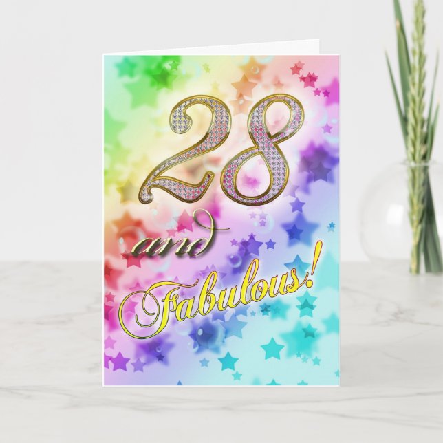 28th birthday for someone Fabulous Card (Front)
