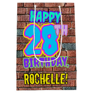 28th Birthday: Fun, Urban Graffiti Inspired Look Medium Gift Bag