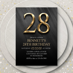 28th Birthday Invitation