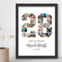 28th Birthday Number 28 Custom Photo Collage