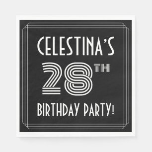 28th Birthday Party: Art Deco Style + Custom Name Napkin