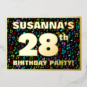 28th Birthday Party — Fun, Colourful Music Symbols