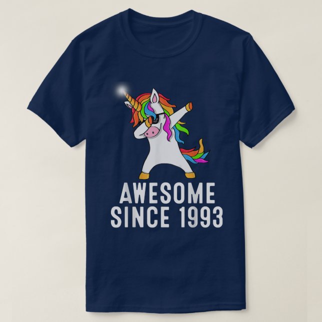 28th birthday, unicorn dab, Awesome since 1993  T-Shirt (Design Front)