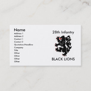 28th inf black lions Calling Card
