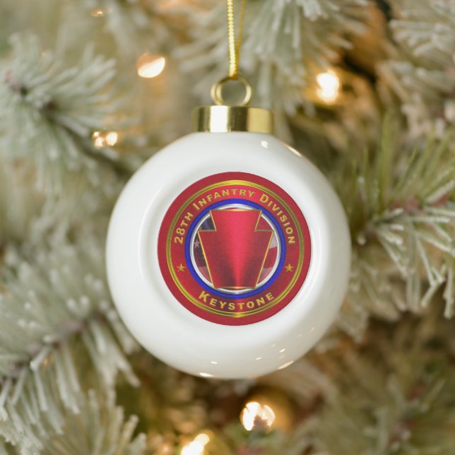 28th Infantry Division  Ceramic Ball Christmas Ornament (Tree)