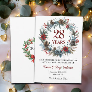 28th Wedding Anniversary Winter Save The Date