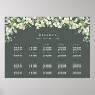 28x20" 10 Tables of 10 Seating Chart Poster